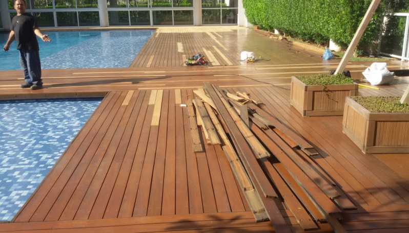 Recuperação Deck de Piscina Vila Anastácio - Restauração Decks Piscinas